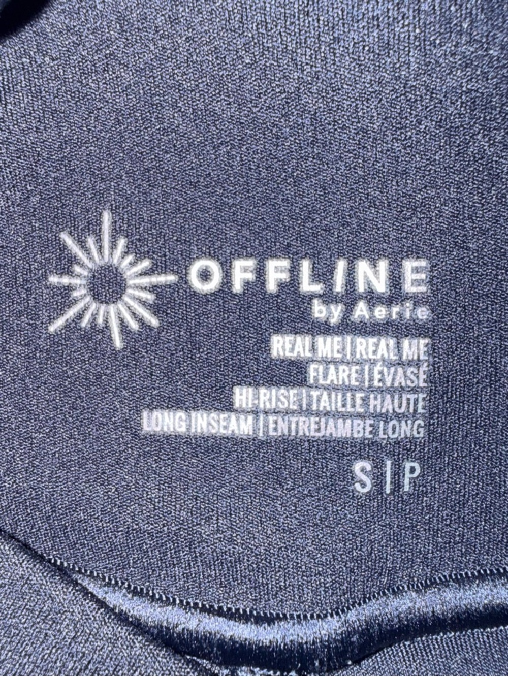 Aerie OFFLINE Real Me Flare Leggings Navy Small Long High Rise - Picture 2 of 7